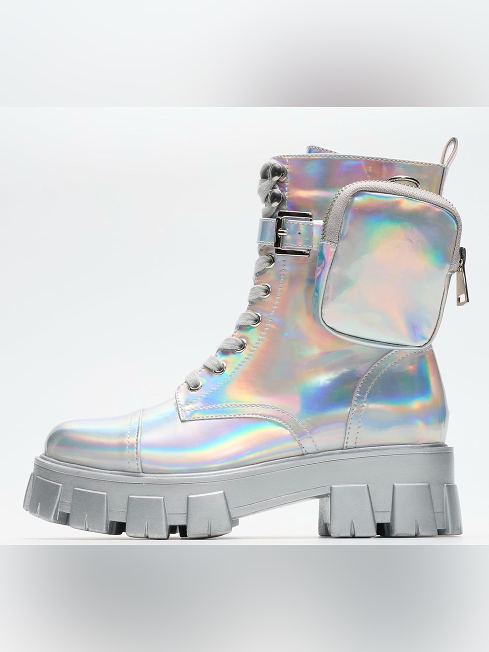Cape Robbin Platform Boots SZ 9 NIB Lug Sole Boots for Women Holographic - Picture 3 of 7
